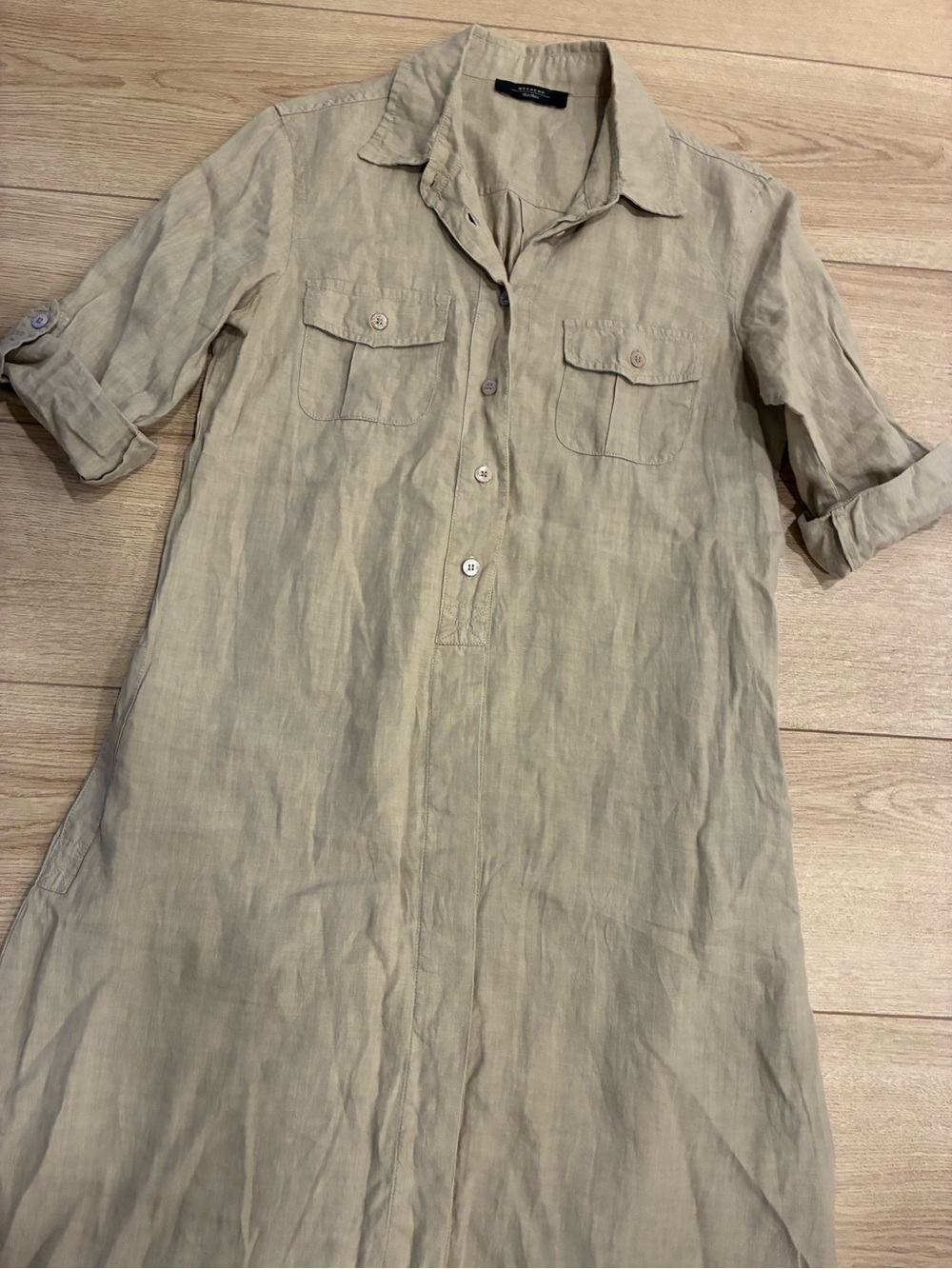 Weekend Max Mara Women’s Linen Button Down Maxi Dress Size M *READ